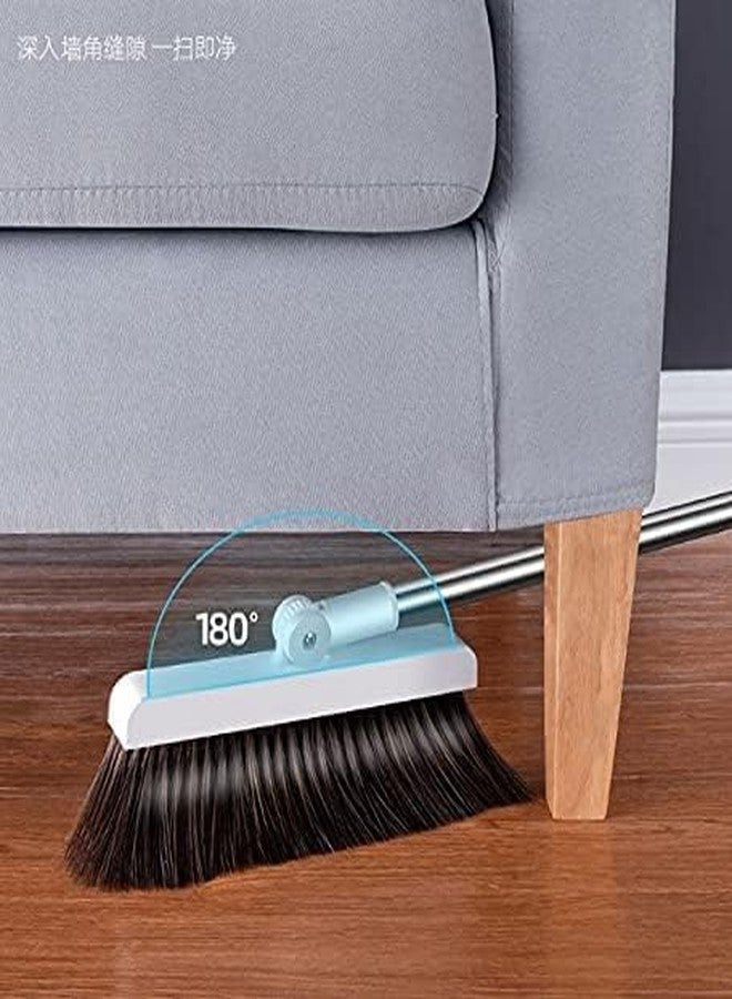 Dhamee Plastic, Synthetic Broom And Dustpan Set With Long Handle Upright Standing Broom Dustpan Claning Set Ideal For Home, Kitchen And Office Pet Hair Removel Floor Use Extension Pole - Image 2